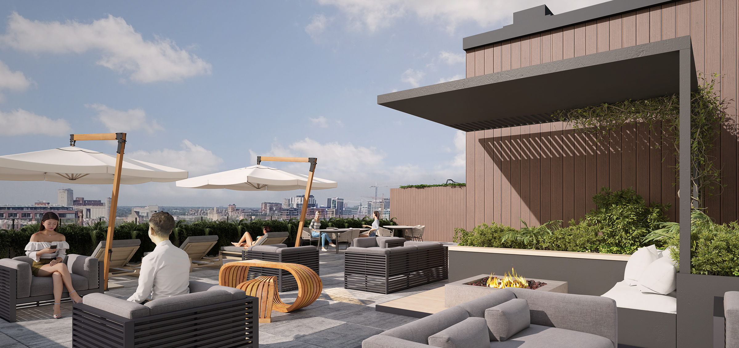 Terrace for all tenants of the Estrada condo project
